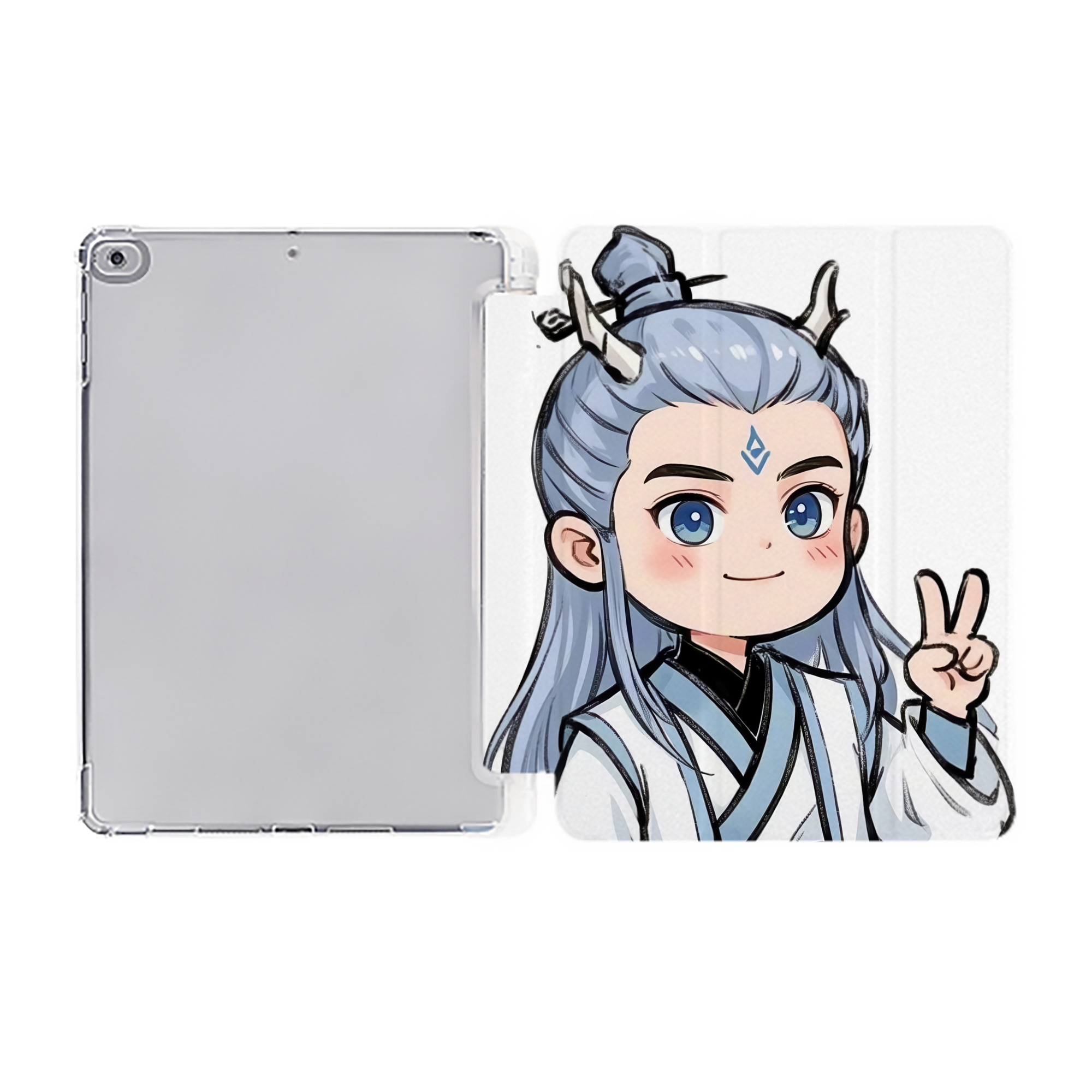 （画像用） Ne Zha 2 ナタ 魔童の大暴れ IPad ケース ペン収納付き 三つ折りスタンド PUレザー×シリコン 対応機種9.5/10.5/10.9インチ